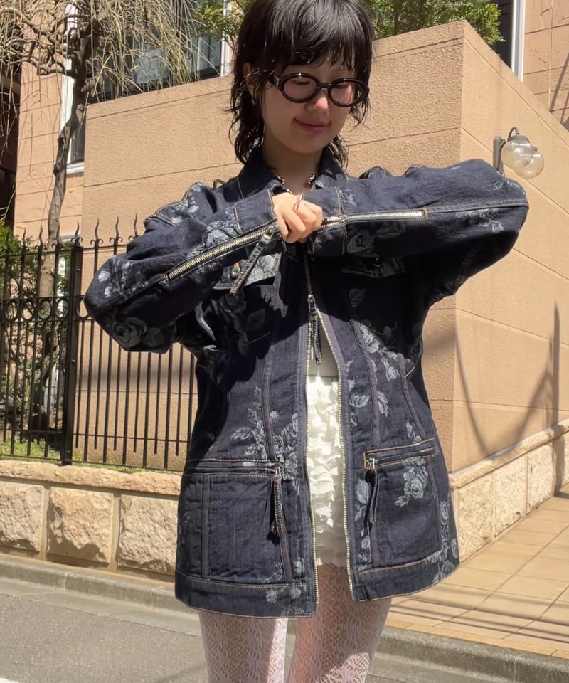 FETICO / ROSE DENIM ZIP-UP JACKET　フェティコ FETICO / ROSE DENIM ZIP-UP JACKET | JURK shop t