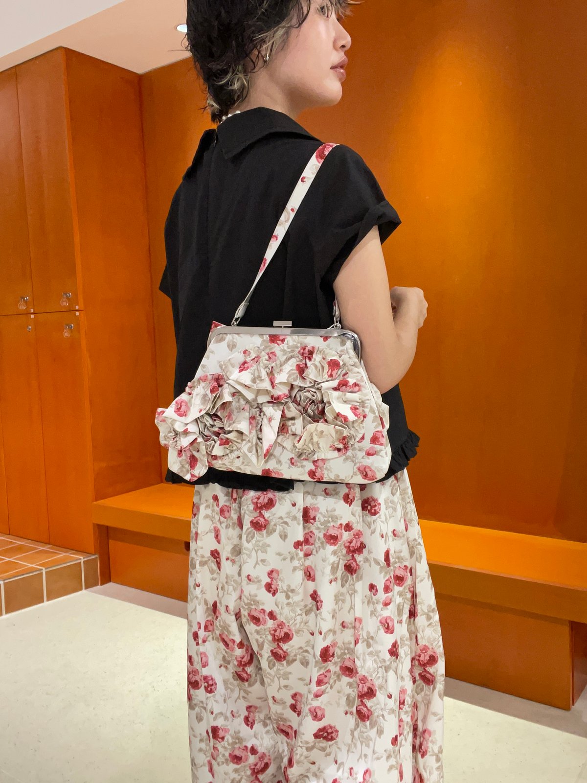 VIVIANO Jacquard Ruffle Bag　viviano　バック VIVIANO / Ruffle Hand Bag | JURK shop tokyo