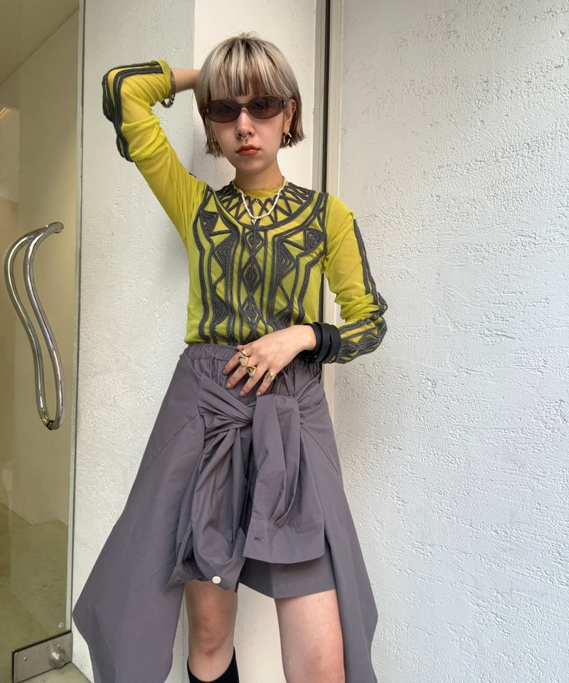 FUMIE TANAKA フミエタナカ mesh giza long t FUMIE=TANAKA / mesh giza long t | JURK shop tokyo