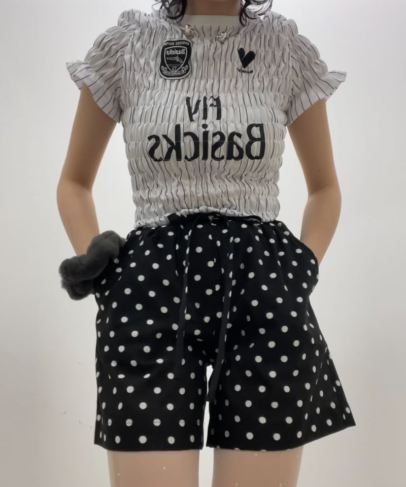 【Sister Jane】Maritime ブークレ 花 ショート パンツ スリット sister Jane / Rocco Spot Drawstring Shorts | JU