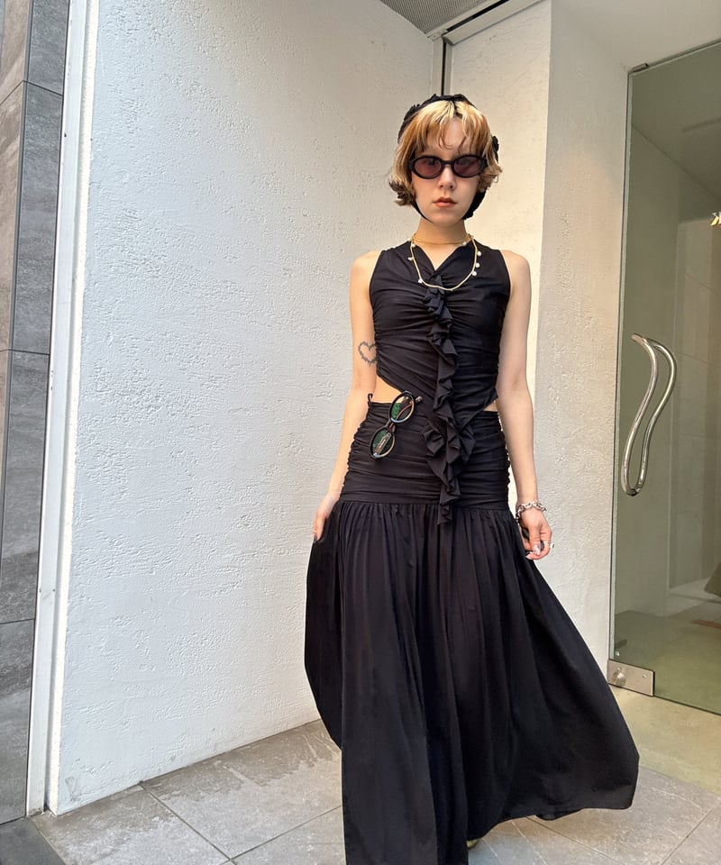 FETICO / STRETCH JERSEY FRILLED DRESS | JURK sh