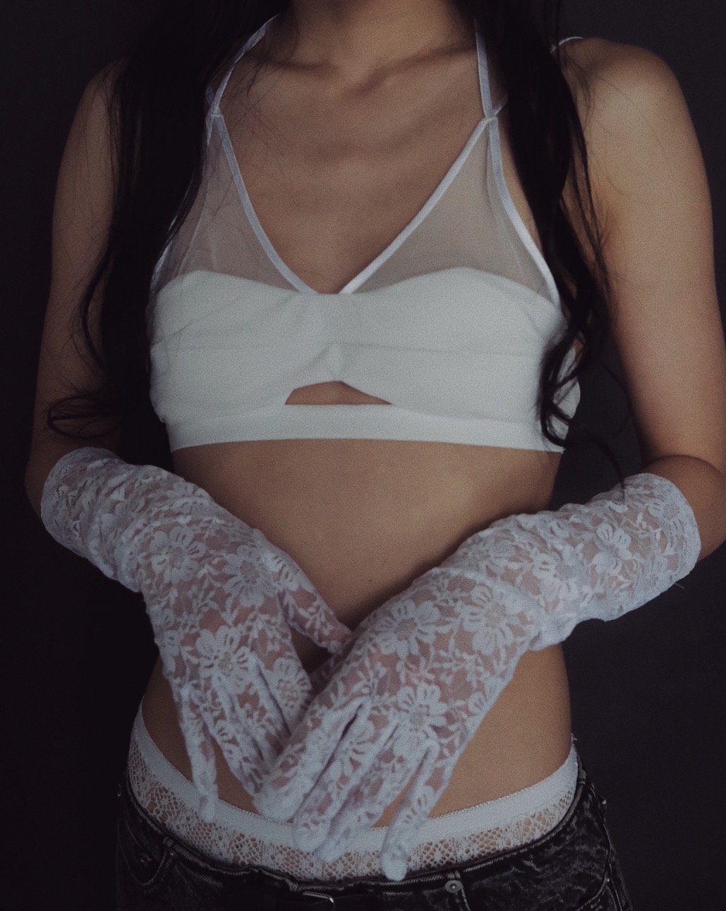 a*様 FETICO×JURKSHEER PANELED VELVET BRAL FETICO × JURK / SHEER PANELED VELVET BRALETTE |