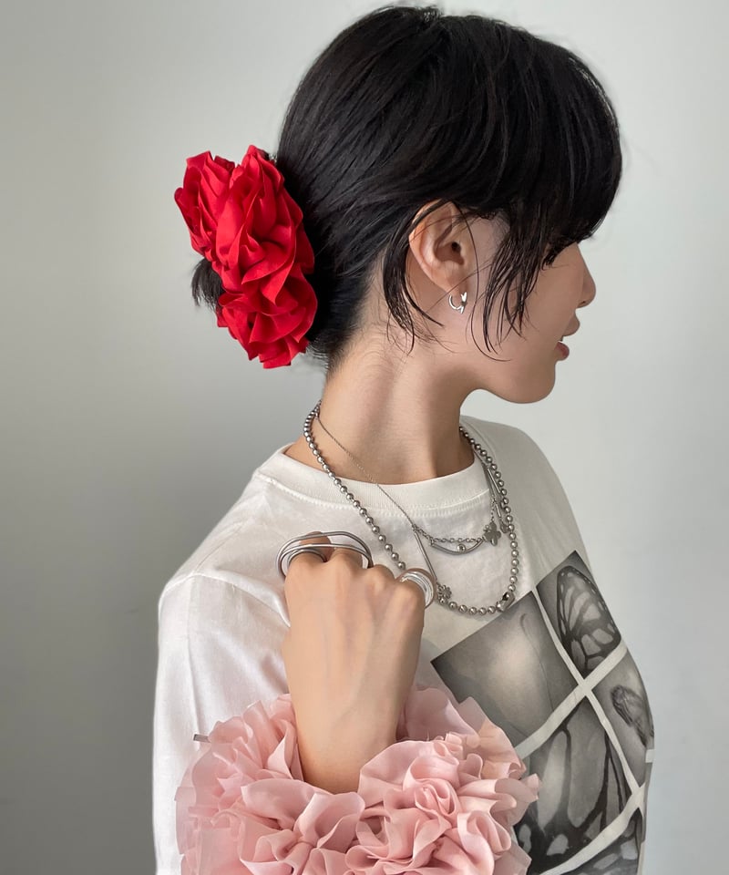 heyep ヘイップ Flower Scrunchie 2 Piece Set Flower Scrunchie 2 Piece Set-フラワーシュシュ2ピースセット