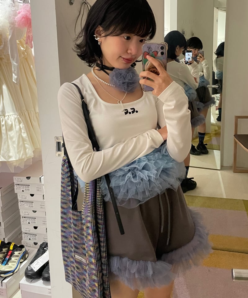 VIVIANO × JURK / Tulle Bra & Choker(gray) | JUR