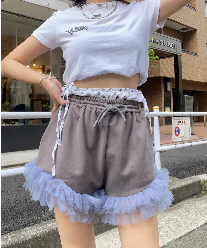 VIVANO × JURK / Tulle Shorts(gray) | JURK shop