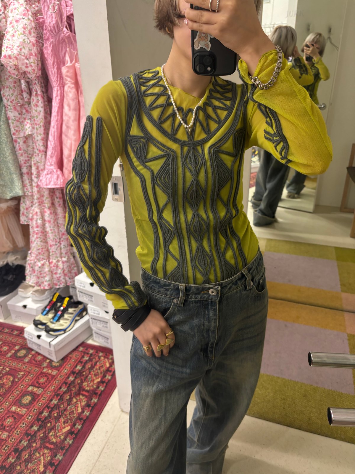 トップス FUMIETANAKA mesh giza long t FUMIE=TANAKA / mesh giza long t | JURK shop tokyo