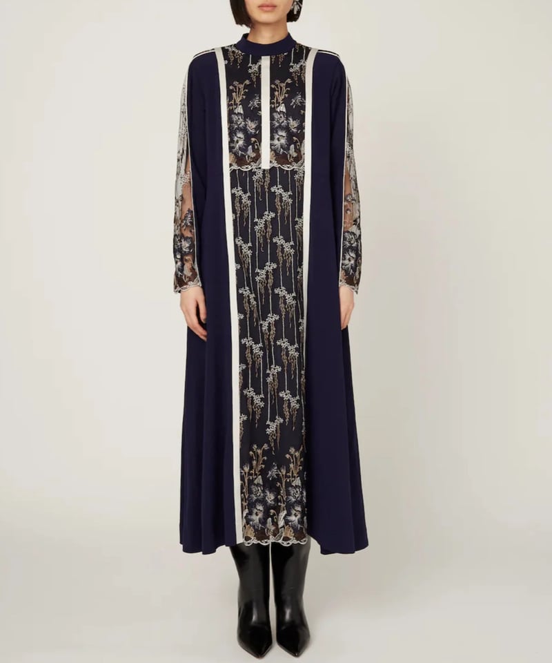 【新品未使用】MURRAL Framed flower lace dress Framed flower lace dress (Purple)