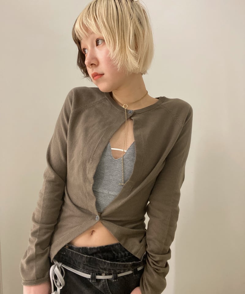 Little $uzie / Cotton Cashmere Slash Waist Kni