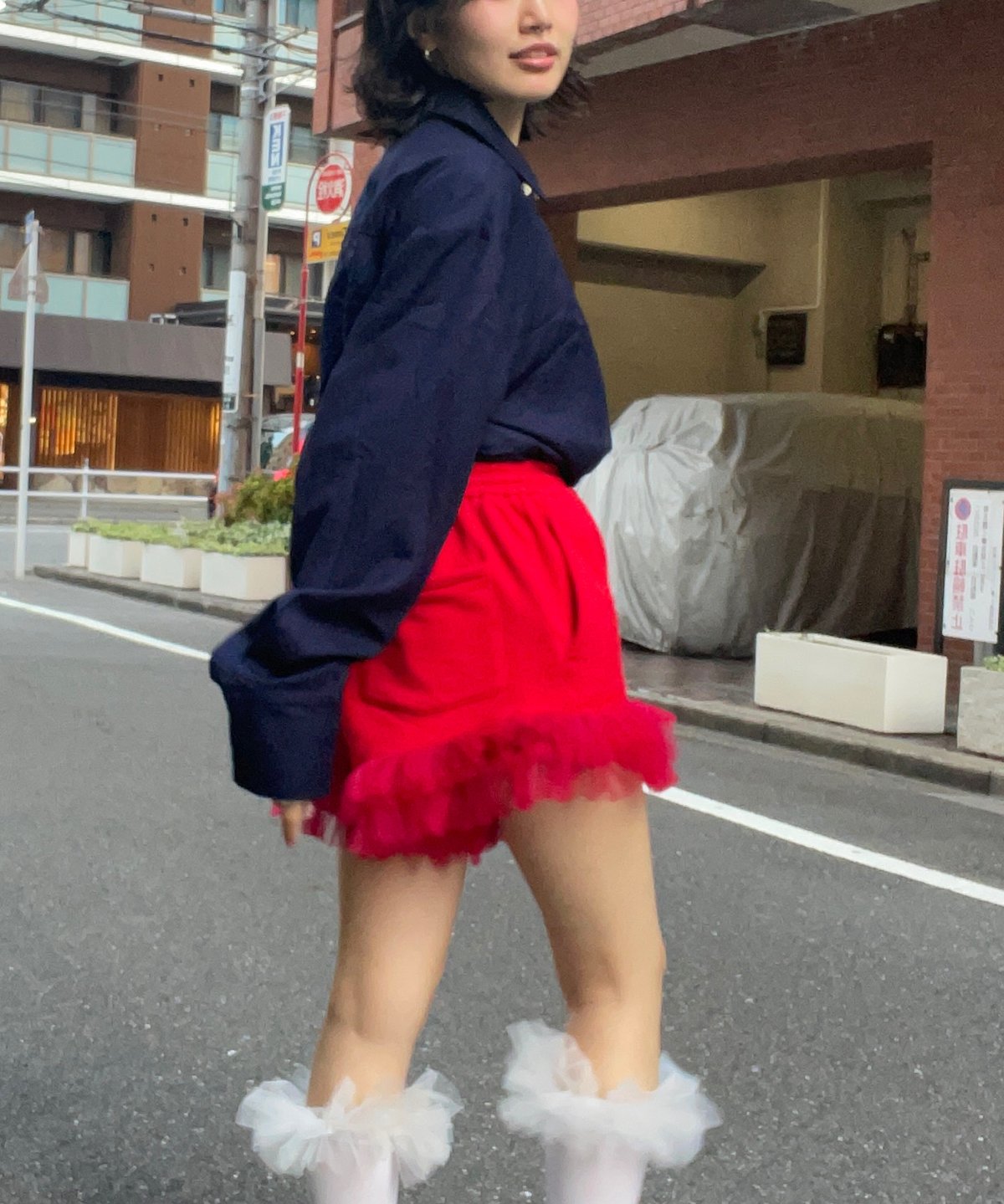 VIVIANO × JURK / Tulle Shorts(red) | JURK shop