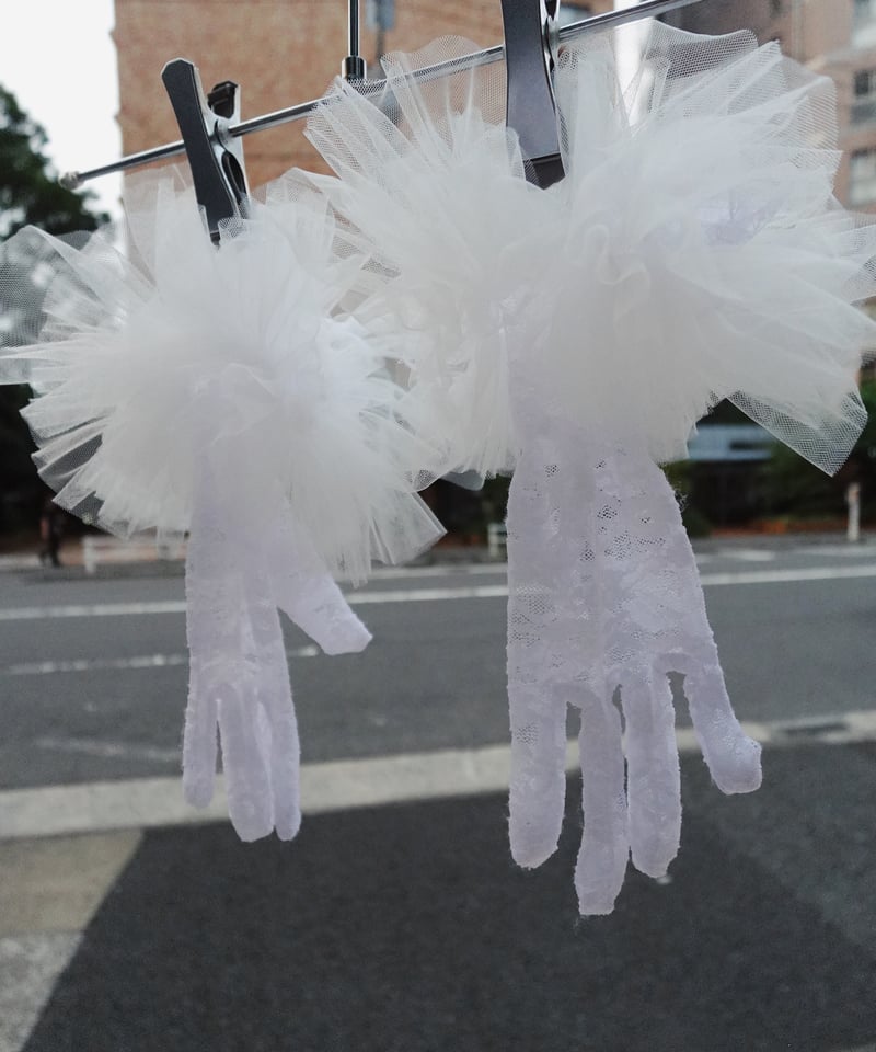 VIVIANO × JURK / Tulle & Lace Gloves(white) | J