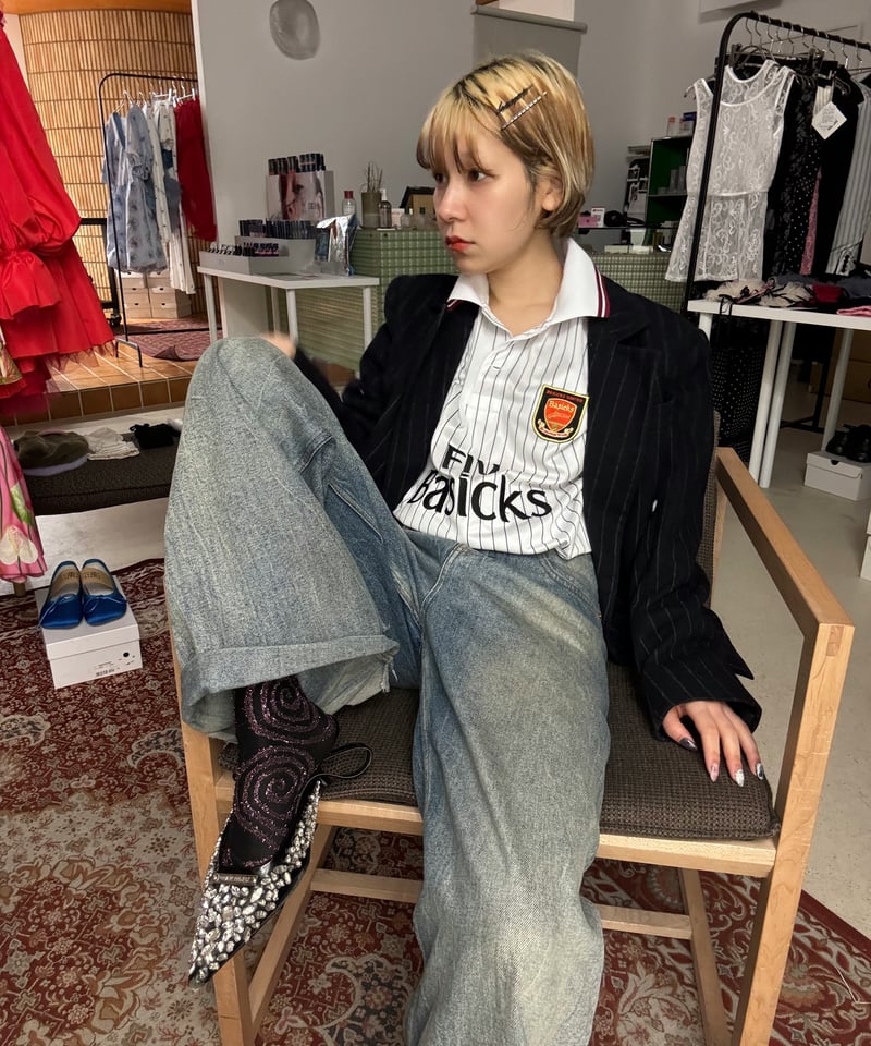 BASICKS / Oversized Stripe Football Shirt | JUR