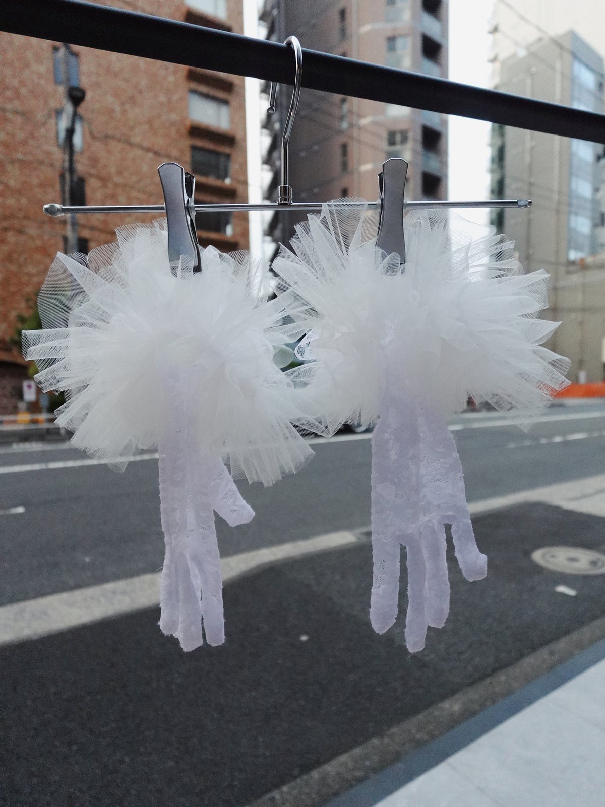 VIVIANO × JURK / Tulle & Lace Gloves(white) | J