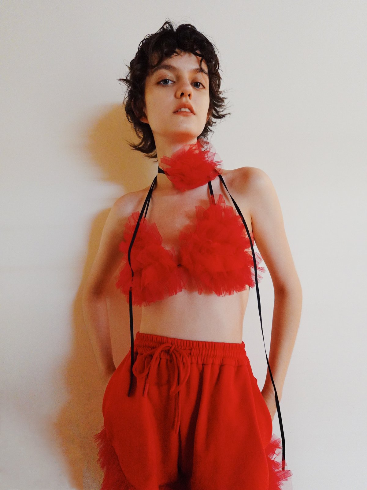 VIVIANO × JURK / Tulle Bra & Choker(red) | JURK