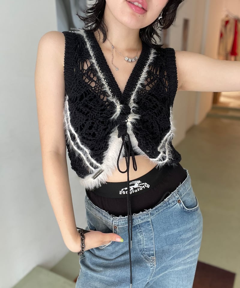 Andersson Bell / western lace-up knit vest | JU