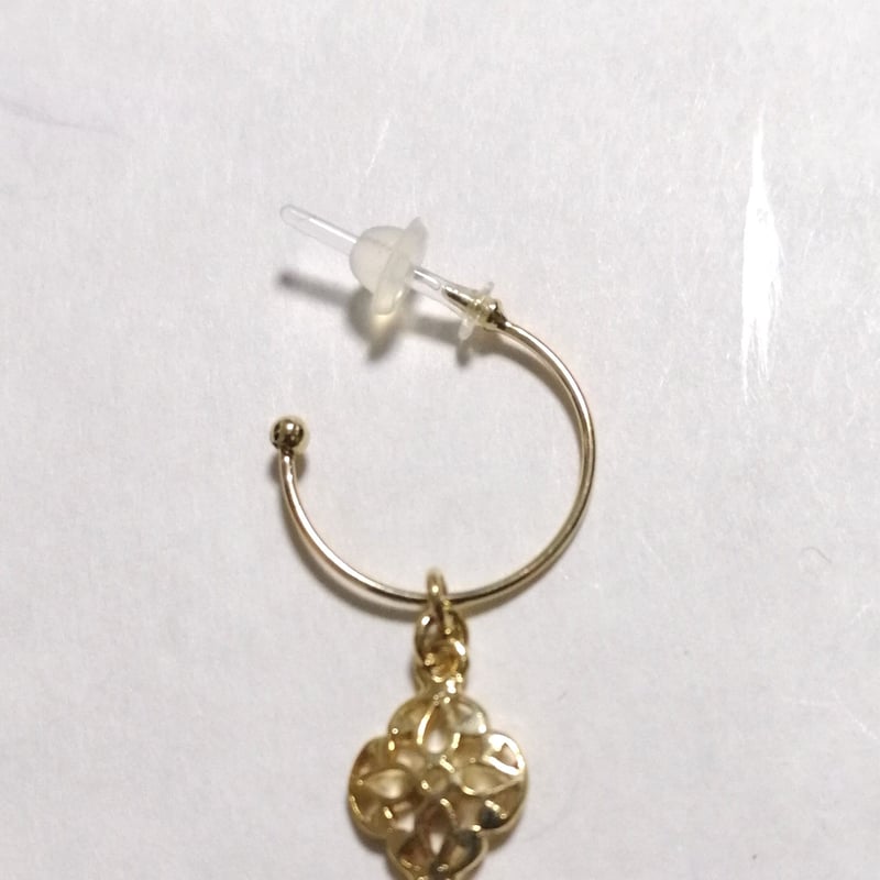 井桁イヤリング/ピアス〔青〕 片耳用・1個 | 糊代(nori-shiro)