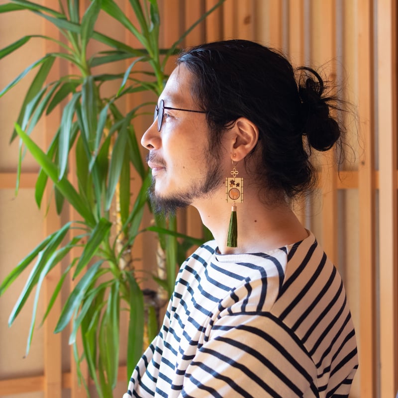 和綴イヤリング/ピアス〔鹿〕 片耳用・1個 | 糊代(nori-shiro)