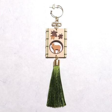 和綴イヤリング/ピアス〔鹿〕　　　　　　　　　片耳用・１個