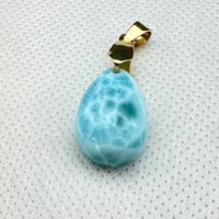 ラリマー　ドミニカ共和国産　天然物　希少　高品質美品　極上穴あきルース　高発色　ハイグレード　№9