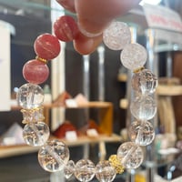 インカローズ×水晶 デザインブレスレット