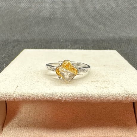タイチンルチルクォーツ　希少石　最上級グレード　SV925リング　サイズ調整自由　大特価70％OFF