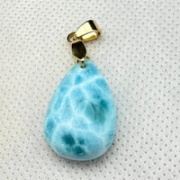 ラリマー　ドミニカ共和国産　天然物　希少　高品質美品　極上穴あきルース　高発色　ハイグレード　№13