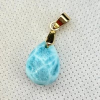 ラリマー　ドミニカ共和国産　天然物　希少　高品質美品　極上穴あきルース　高発色　ハイグレード　№2
