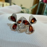 インド産 ガーネットフラワー ピアス