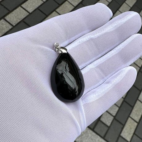 モリオン　黒水晶　チベット産　天然物　穴あきルース　ペンダント