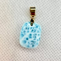 ラリマー　ドミニカ共和国産　天然物　希少　高品質美品　極上穴あきルース　高発色　ハイグレード　№7