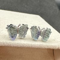 グラデーションフローライト　バタフライピアス　ペア　①