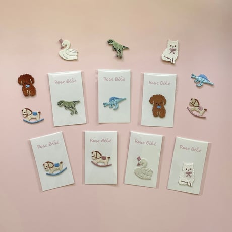 【オリジナルワッペン】スワン　トイプードル　木馬　ねこ　恐竜　ティラノサウルス　スピノサウルス