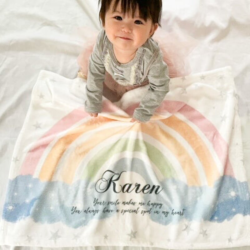 お名前入り】レインボーブランケット | Rose Bébé