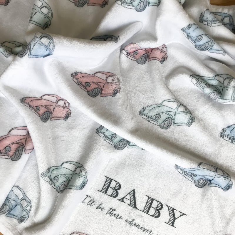 オーダーメイド　ブランケット　オリジナル　イベント　車内 お名前入り】くるま柄ブランケット | Rose Bébé