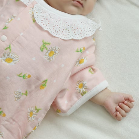 【アウトレットSALE】生まれたてのか弱い肌を守る  オーガニックコットン スリーパー   マーガレット