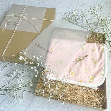 生まれたてのか弱い肌を守る オーガニックコットン ブランケット 名入れ刺繍可能 マーガレット ブランケット
