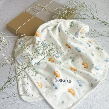 生まれたてのか弱い肌を守る オーガニックコットン ブランケット 名入れ刺繍可能 パステルカーズ