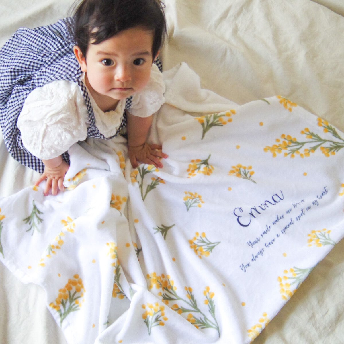 ミモザ柄フリースブランケット Velve couture fit=scale-down,w=1200