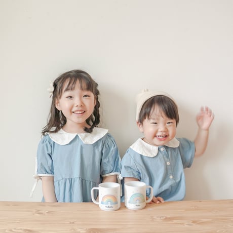 【名入れプラスチック製マグカップ】レインボー　日本製　made in Japan