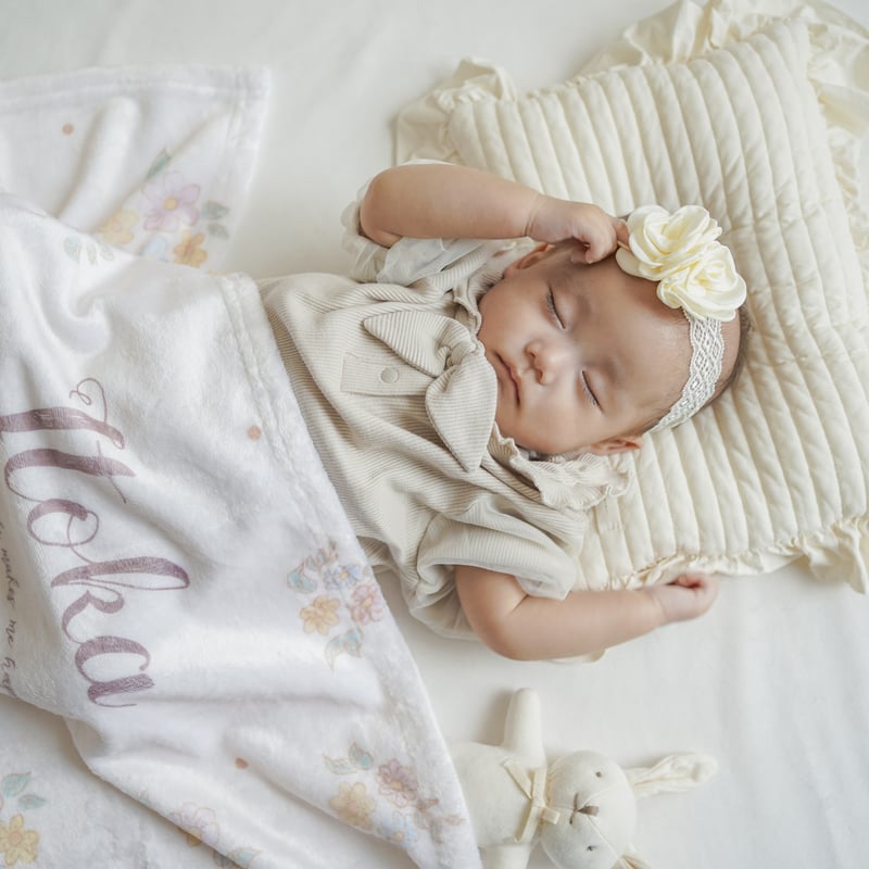 お名前入り】花柄 ブランケット 出産祝い お名前入り フラワー 名入れ