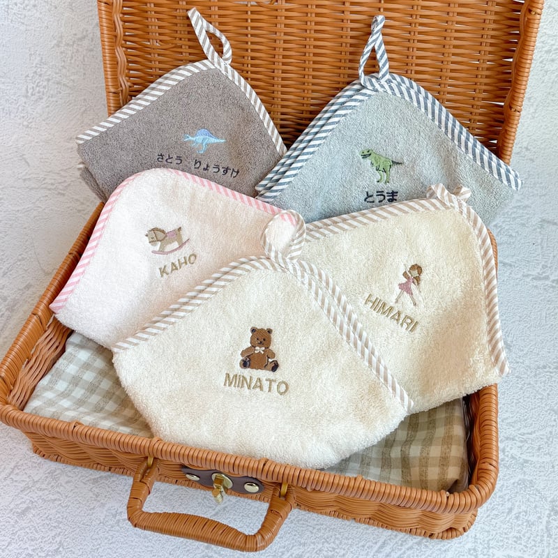 お名前刺繍入り】ループ付き今治タオル | Rose Bébé 