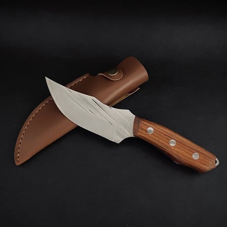 ナイフ　#035　シースナイフ　アウトドア　ブッシュクラフト　縦槌目