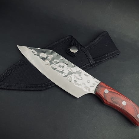 ナイフ　#118　シルバー　包丁　肉切り包丁　槌目紋様