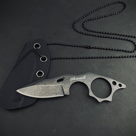 ナイフ　#109 ネックナイフ　[ブラック] ボールチェーン付き　シースナイフ