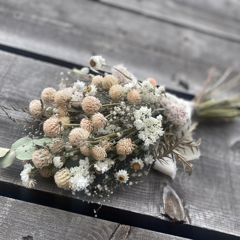 千日紅とホワイト小花のミニスワッグ2個セット