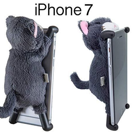 CHATTY ２ ネコ型ぬいぐるみiPhoneカバー for iPhone 7 (チャコール)