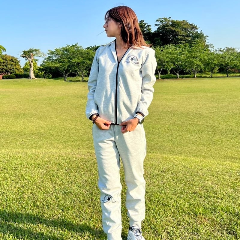 サイクリング前後に♡スウェットジャージ【グレー