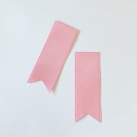 【ロゼット作りにおすすめ！】Vカット両面サテンリボン（10枚セット）ピンク