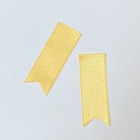 【ロゼット作りにおすすめ！】Vカット両面サテンリボン（10枚セット）イエロー