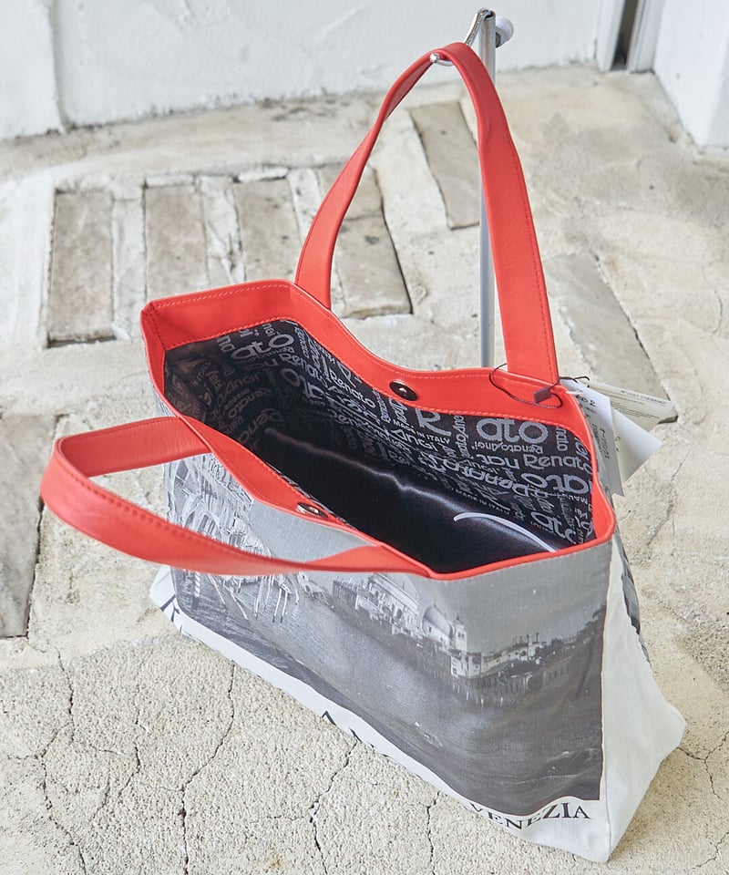 イタリア製 キャンパス地プリント トートバッグ（大) 2109303 | take2