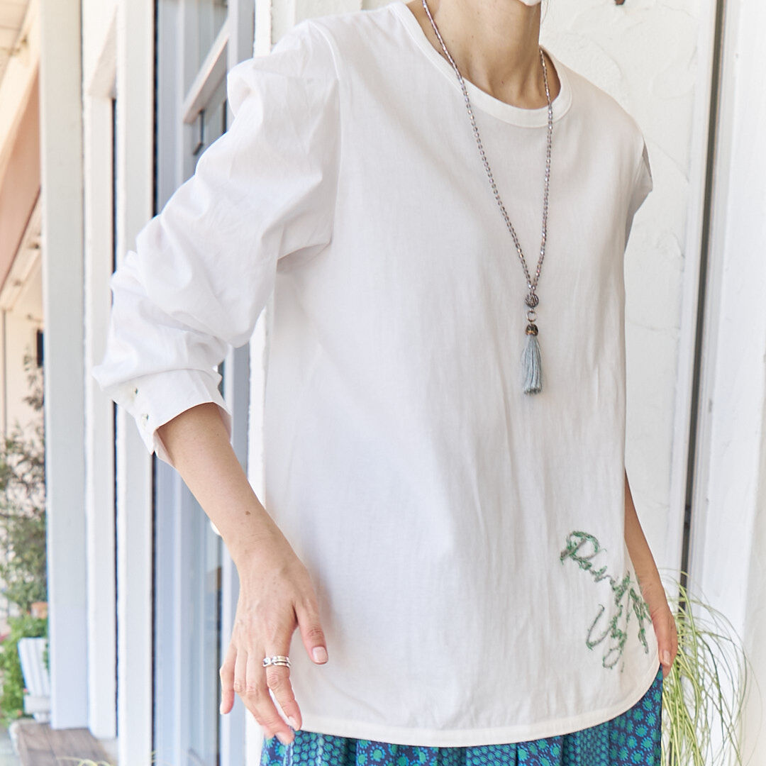 【新品】CRESCENT　クレッシェント　カットソー　プルオーバー　刺繍　白 クレッシェント 刺繍プルオーバー 12250628 | take2